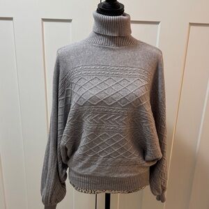 Cozy Knit Gray Turtleneck Sweater